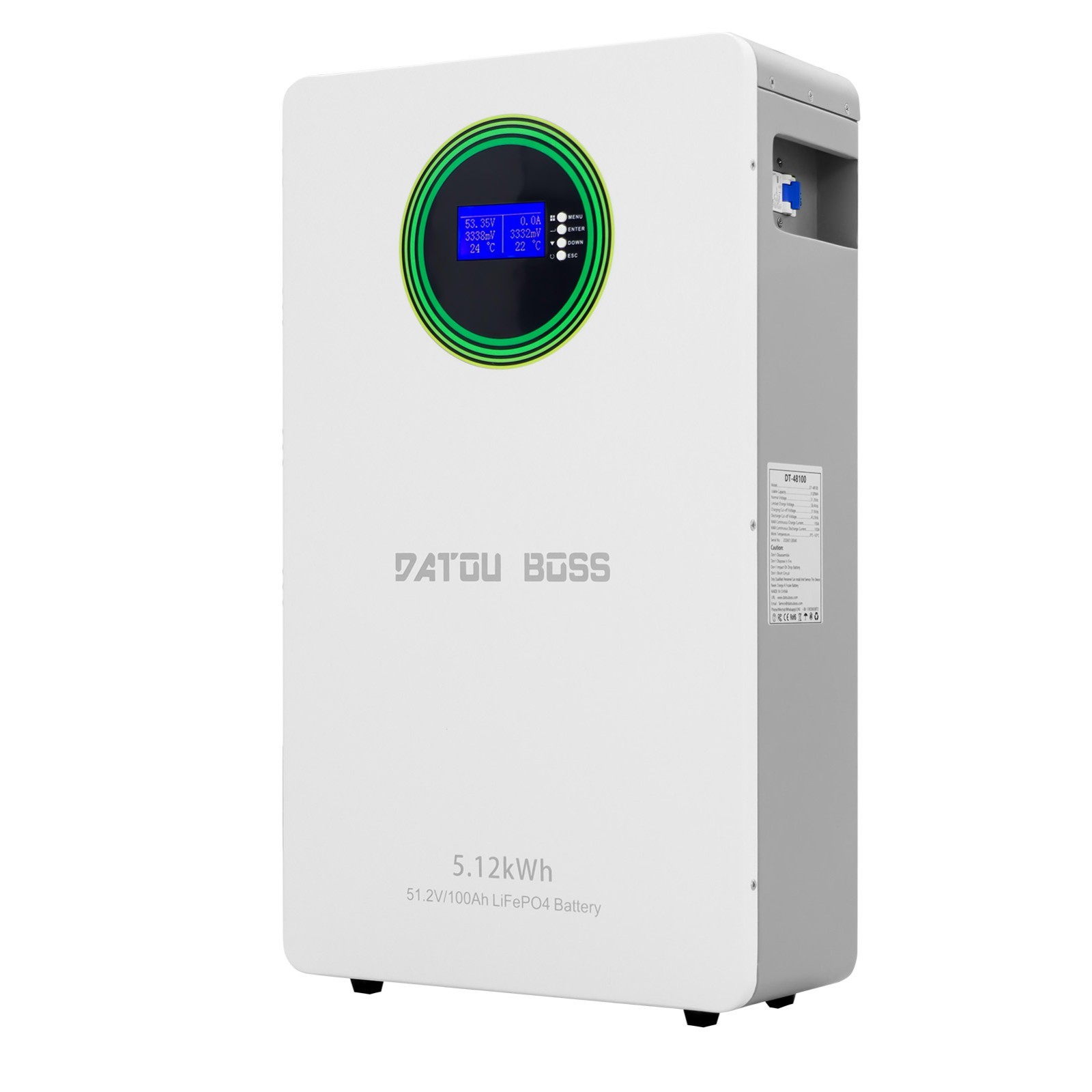 48V 100Ah LiFePO4 Battery Lithium 5.12kWh Server Rack Battery BMS 100A US