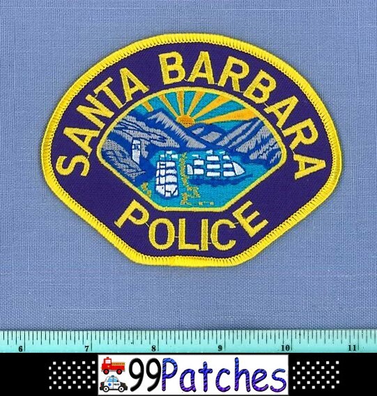 SANTA BARBARA CALIFORNIA Police Patch OLD SAILING SHIP SAILBOAT OCEAN BAY 9E
