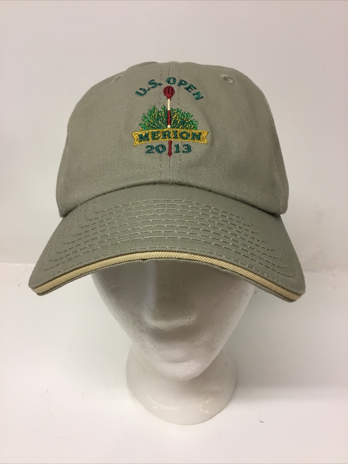 US Open 2013 Merion Tan Baseball Hat Cap Adjustable USGA Member Embroidered