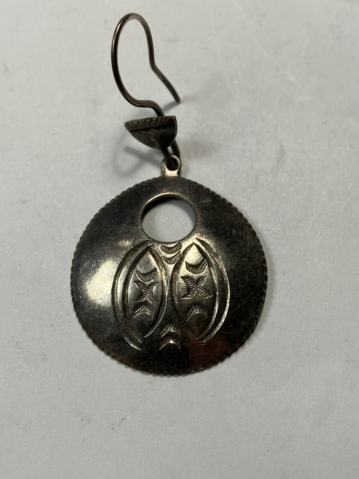 SOUTHWEST ROUND TC SIGNED DANGLE EARRINGS