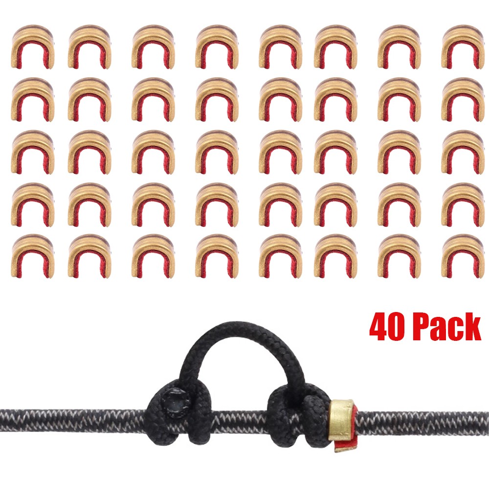 40Pcs Archery Bow String Nocking Points Strings Nock Set Brass Buckle Clip Knock