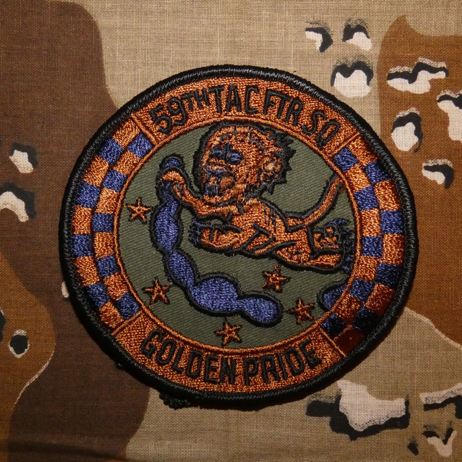 Original USAF 59th Tactical Fighter Squadron (Golden Pride) Subdued Patch
