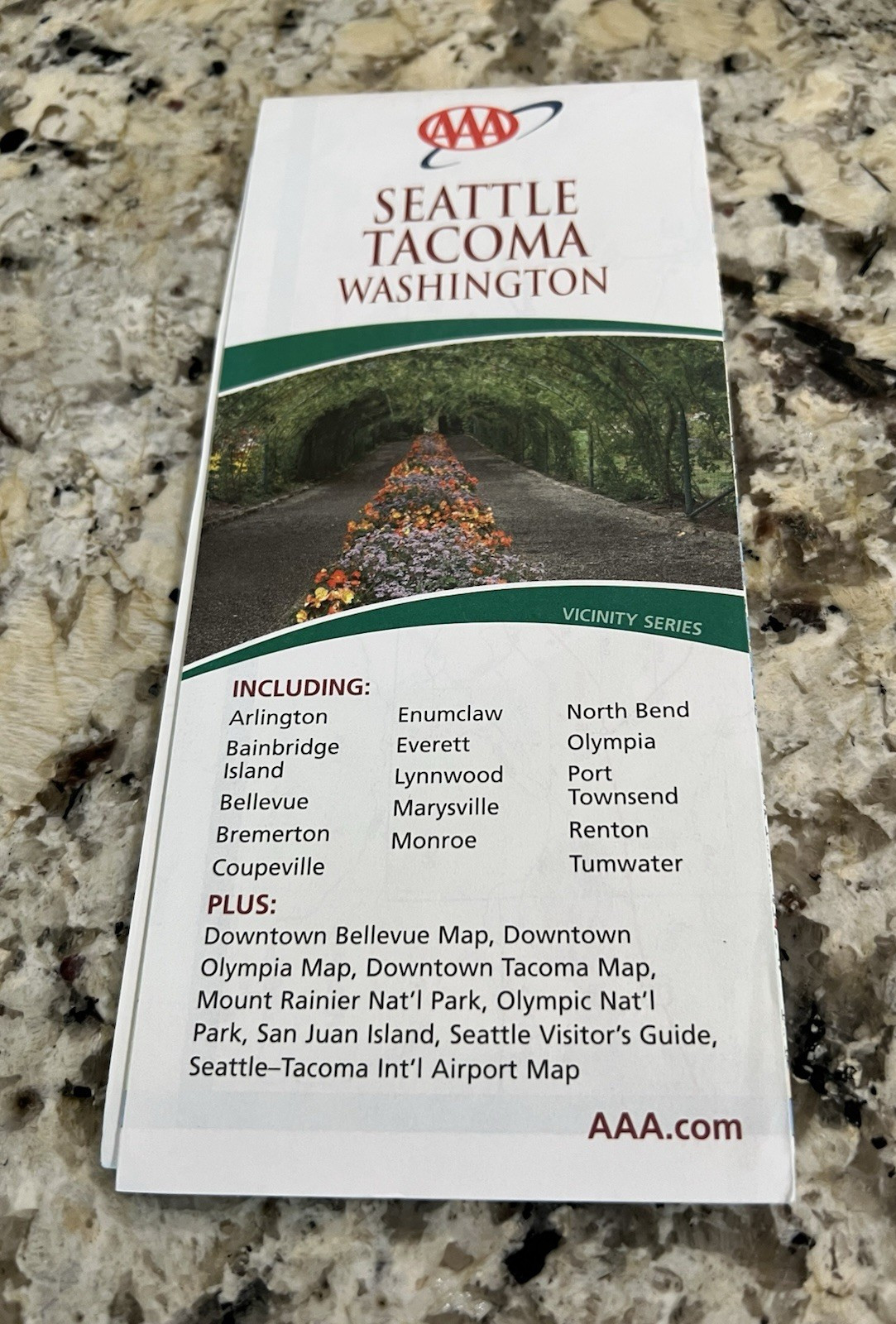 2007-2009 AAA Seattle Tacoma Washington Vicinity Series Travel paper Road Map