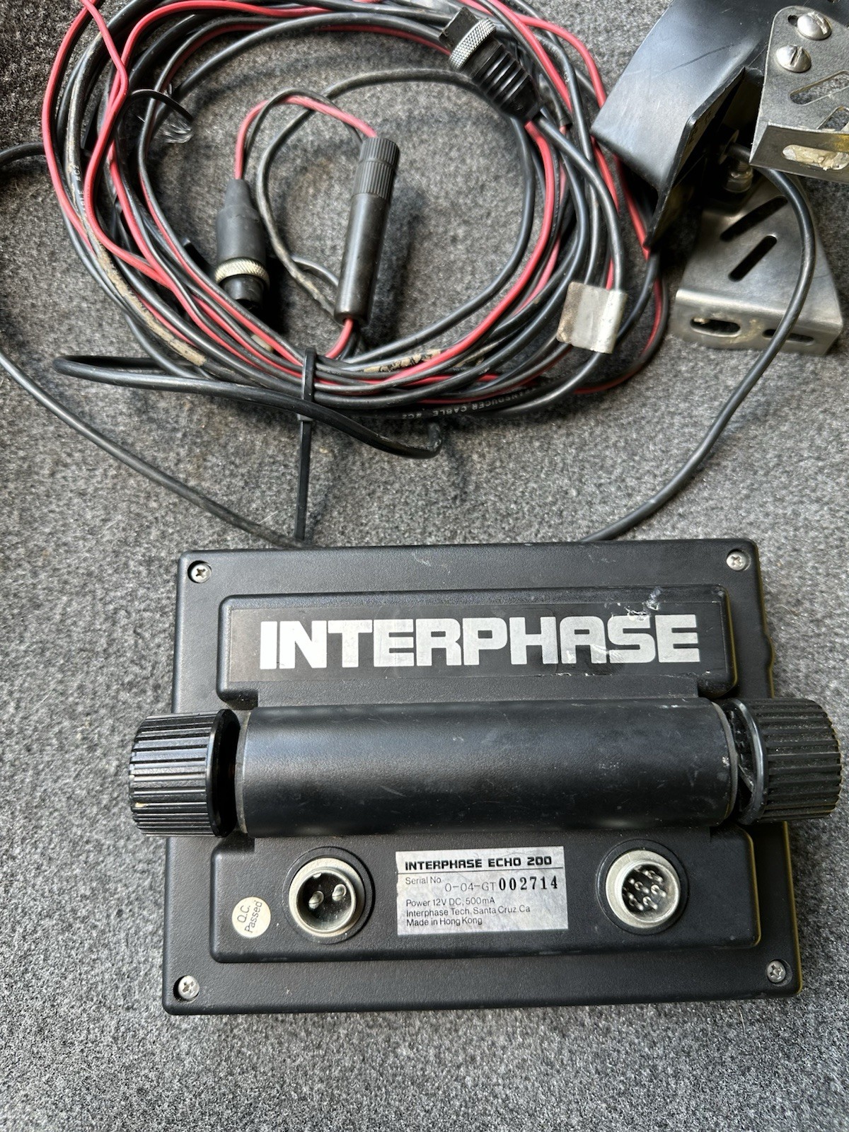 Interphase Echo 200 Depth Fish Finder head Unit Power Cable & Transducer TESTED