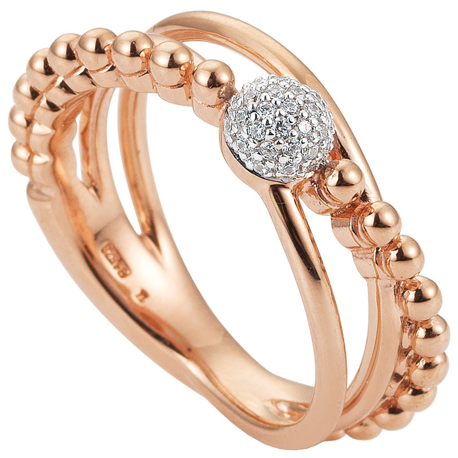 Jobo ladies' ring 585 gold rose gold rose gold 31 diamonds brilliant rose gold ring R