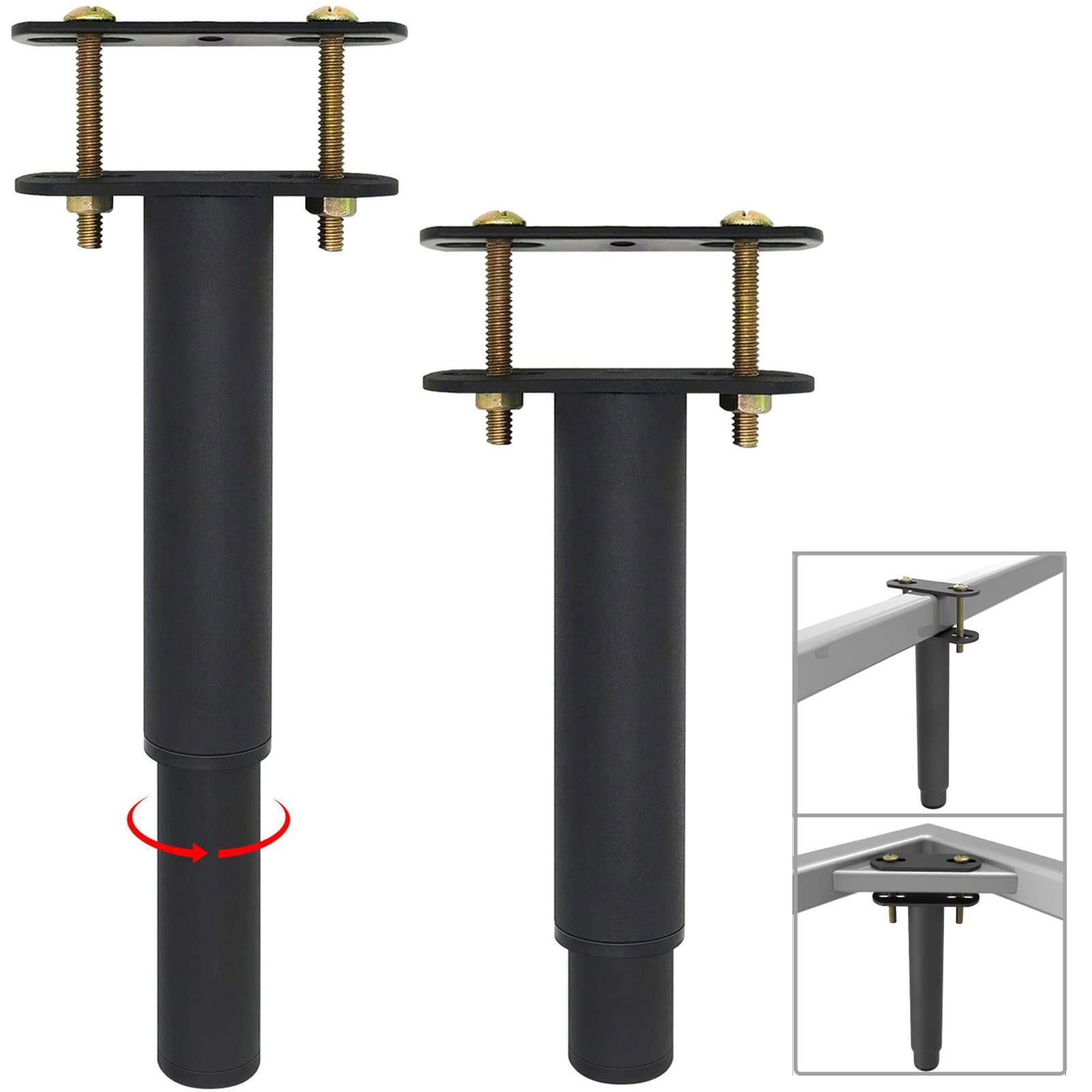 4pcs 10"17" Adjustable Height Center Support Leg For Bed Frame Bed Center Slat