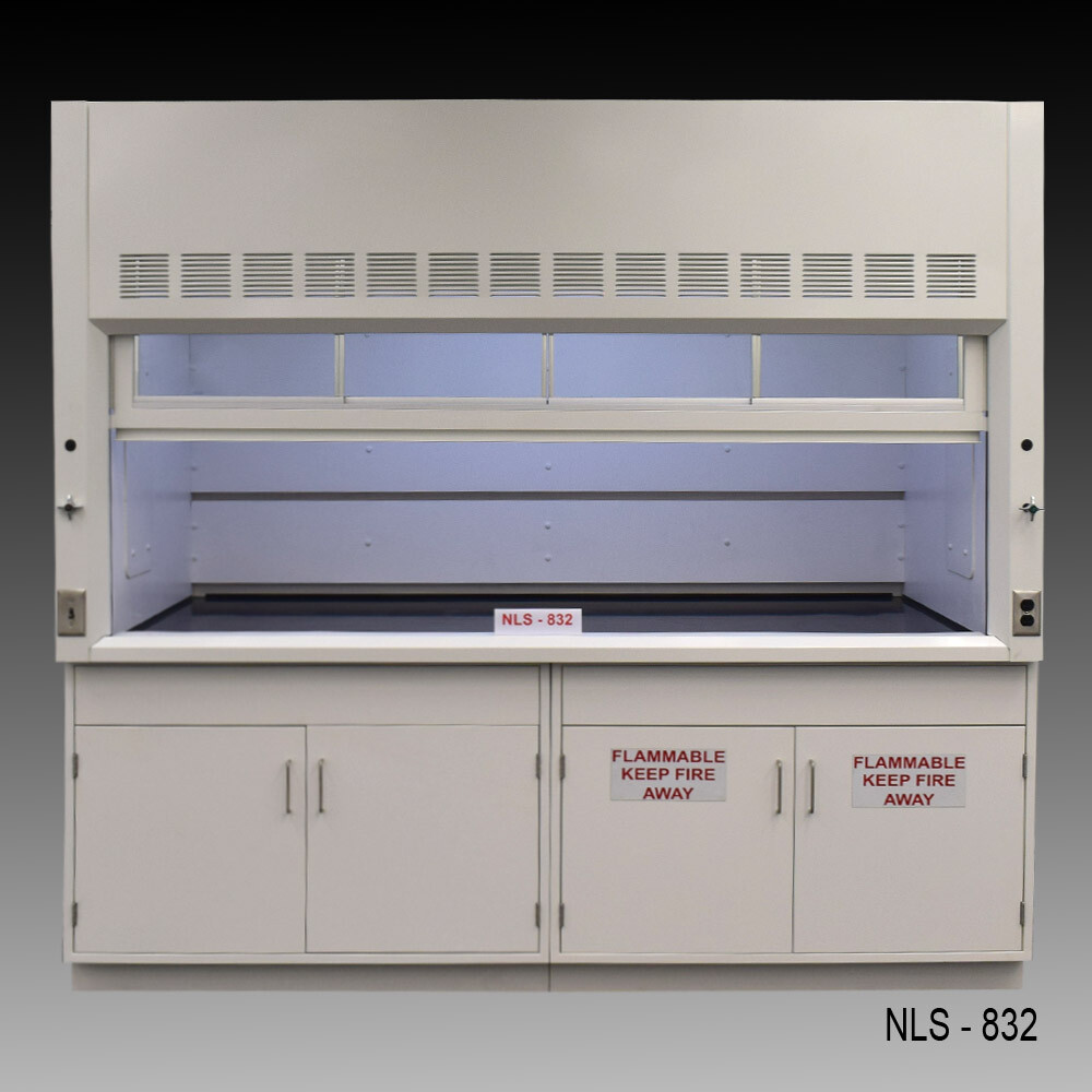 Fisher American 8' x 4' Fume Hood w/ Flammable & General Storage Cabinets E2-630