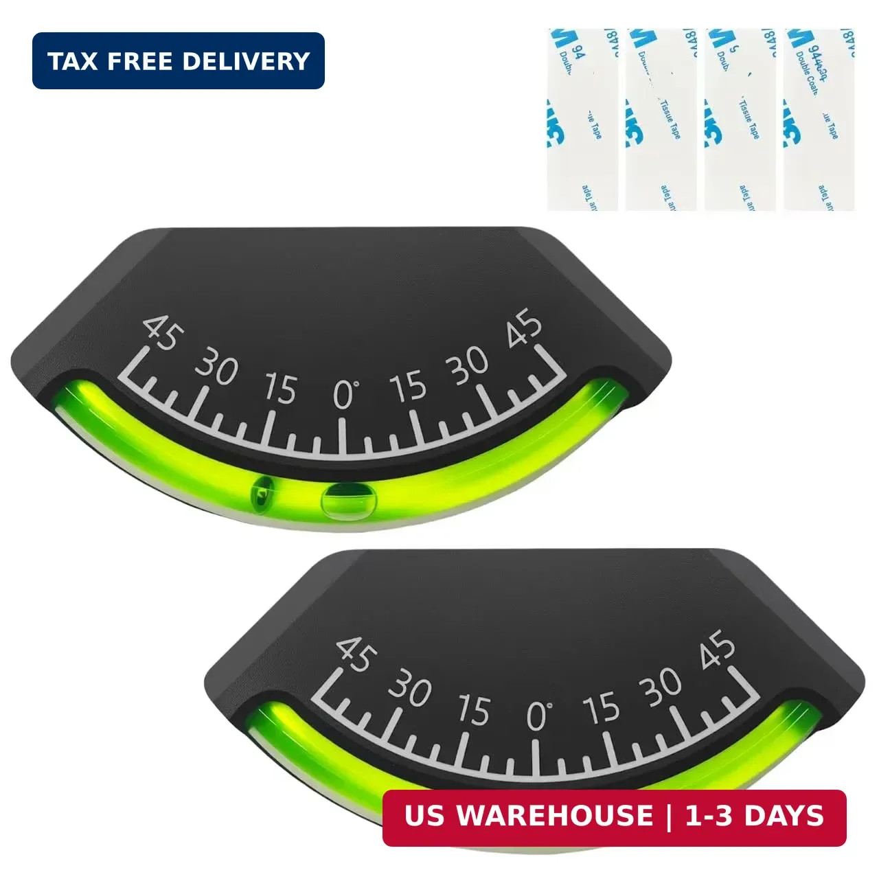 2-Pack Level Gauge for RV, Bubble, Trailer, Car Inclinometer Gauge, Trailer Leve