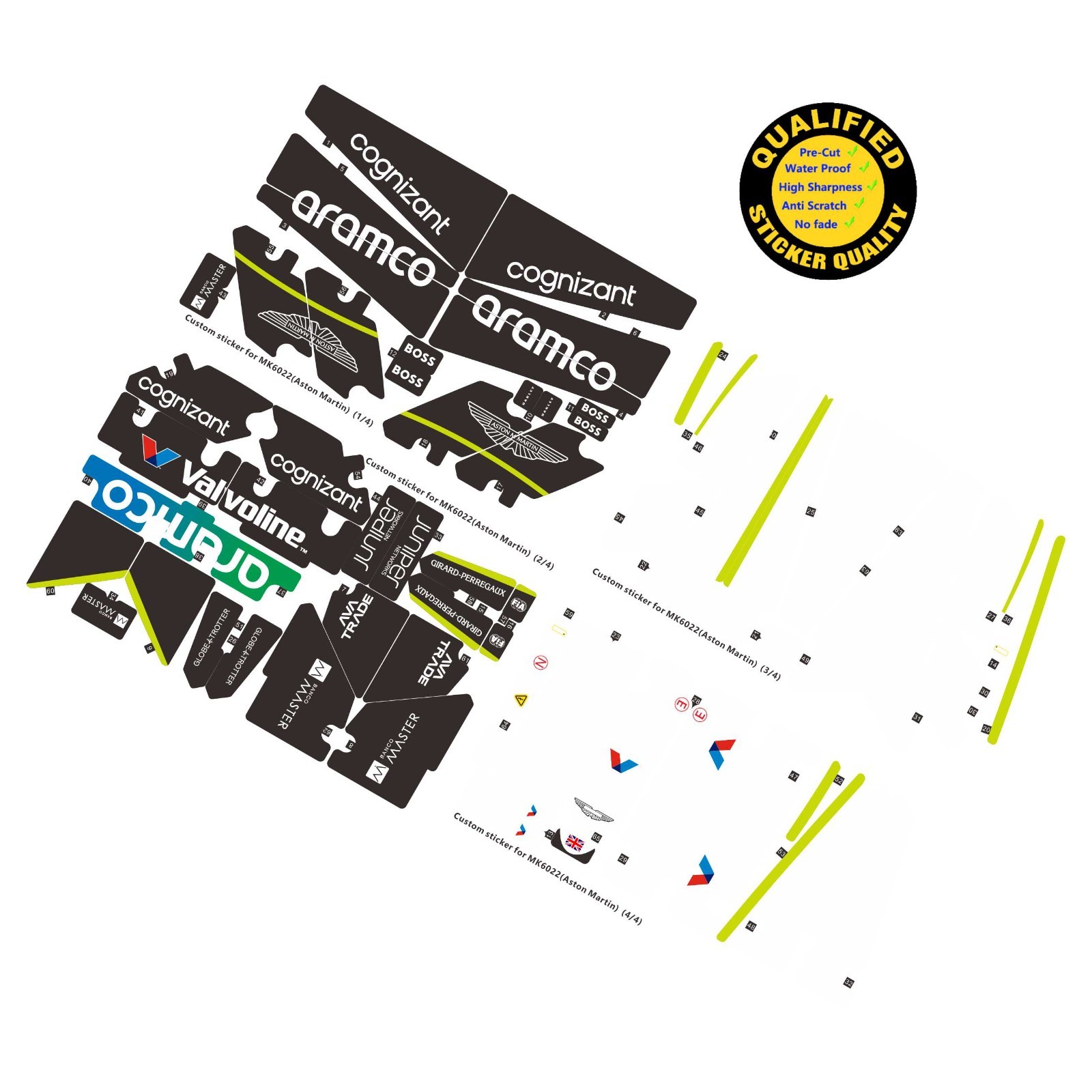 Replacement sticker for set MK6022 F1 AMR25, sticker only, no model included.