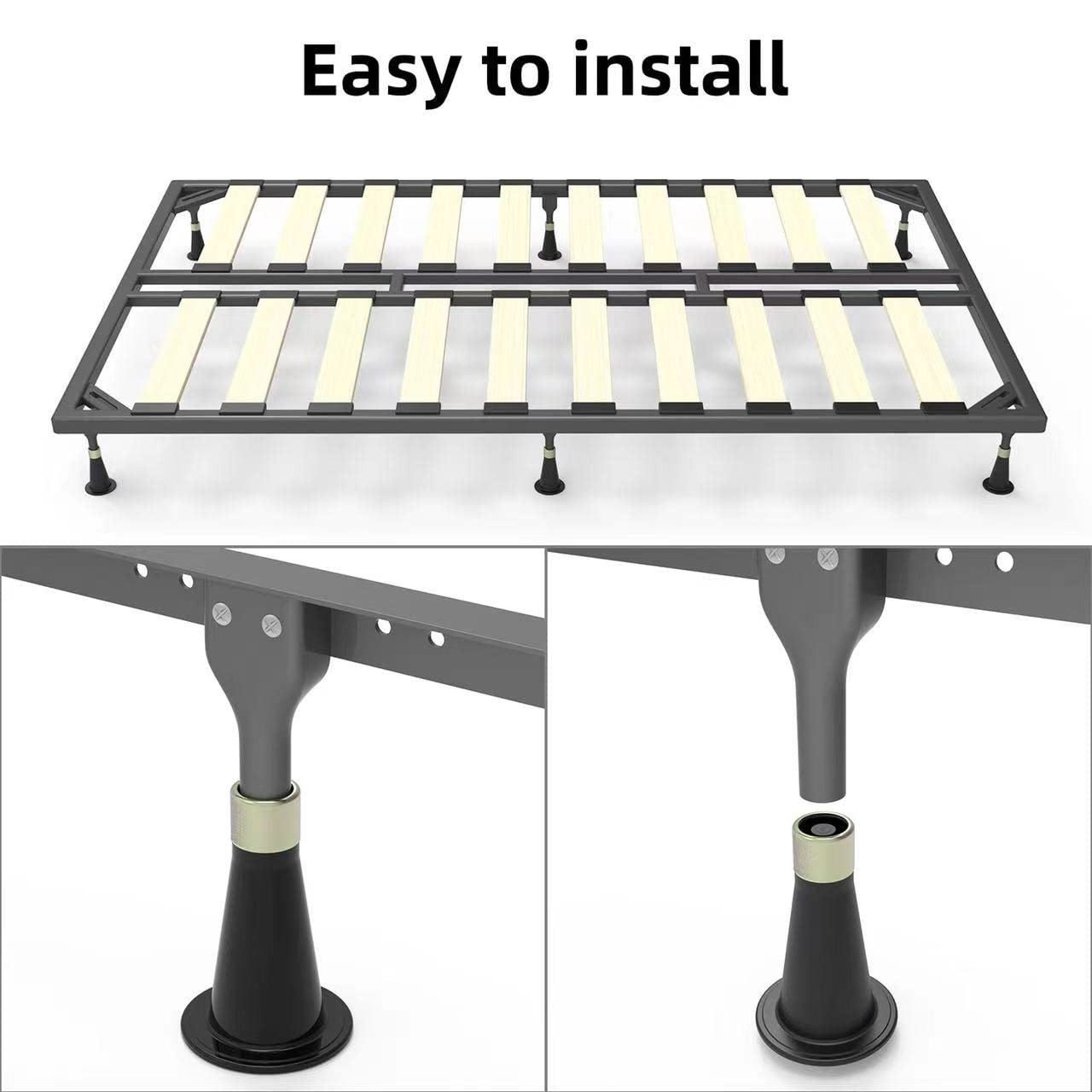 6 Pcs Bed Frame Feet,Feet for Replace Wheels,Risers for Bed Frame,Prevent Sli...