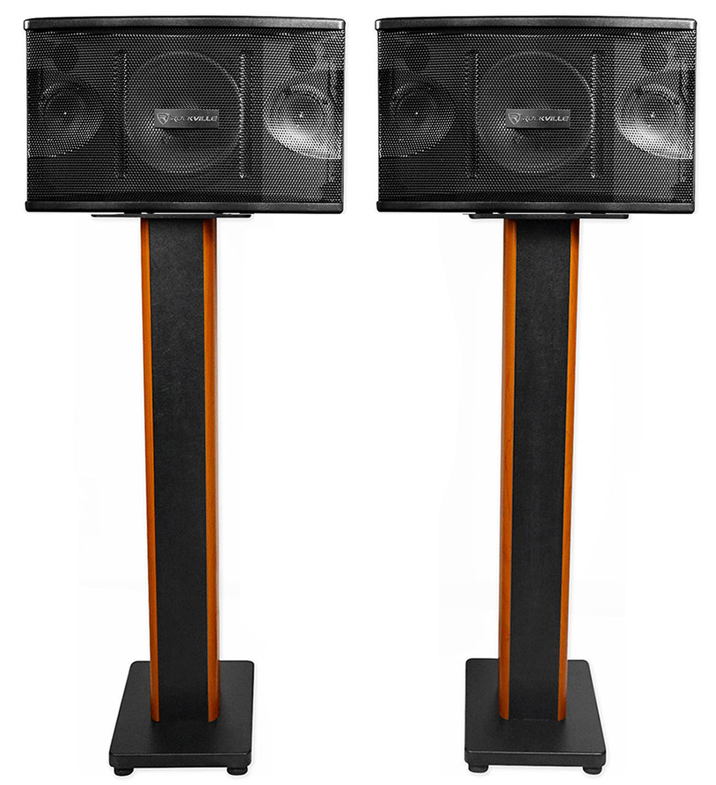 Pair Rockville KPS80 8" 3-Way 800 Watt Karaoke/Pro Speakers+Furniture 36" Stands