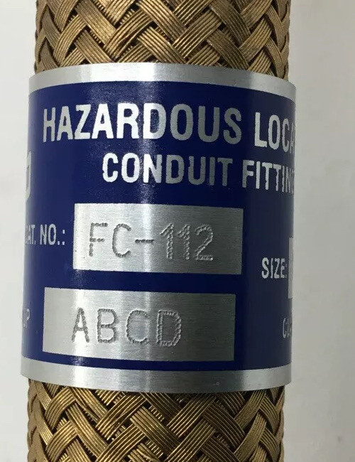 FC-112 PECO 1/2-INCH BRONZE BRAIDED BRASS EXPLOSION PROOF FLEXIBLE COUPLING WITH