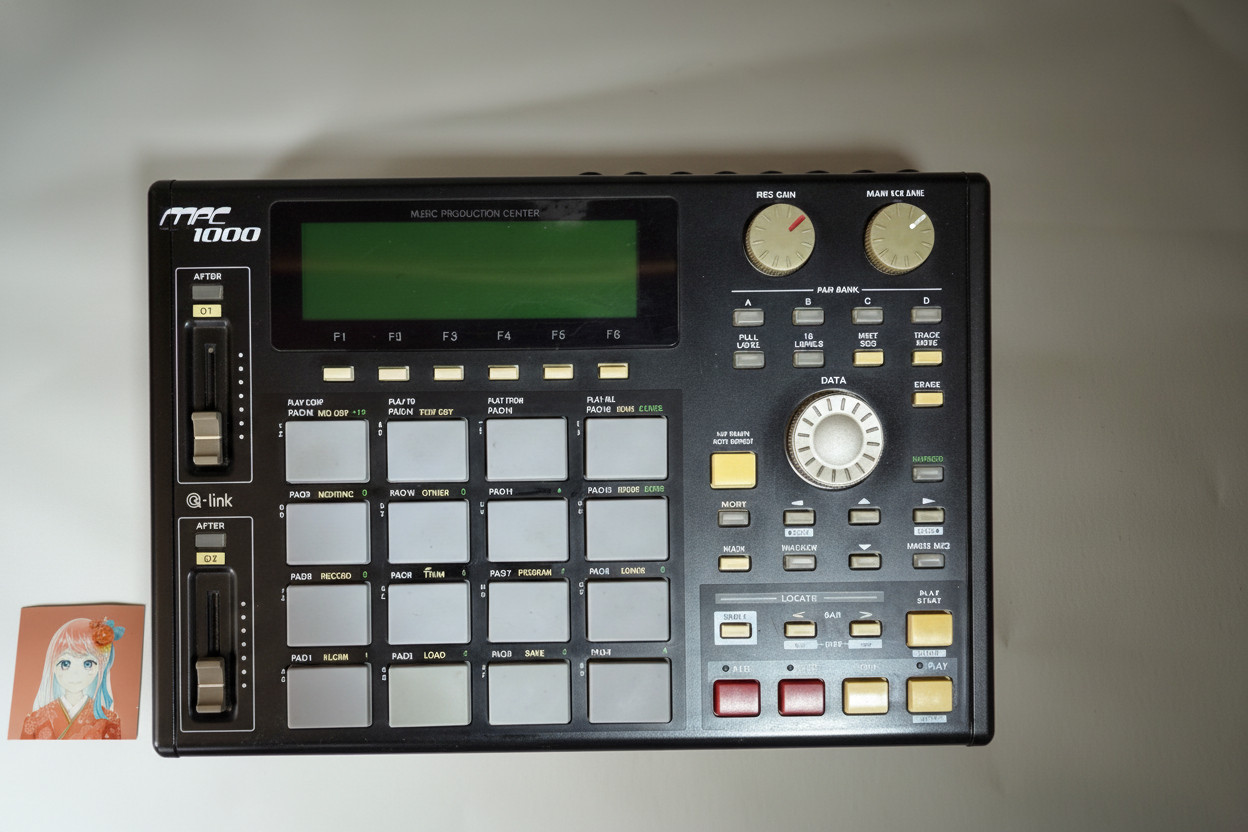 Akai MPC1000 BK Black Sampler Sequencer Drum Machine Tested Power Adapter