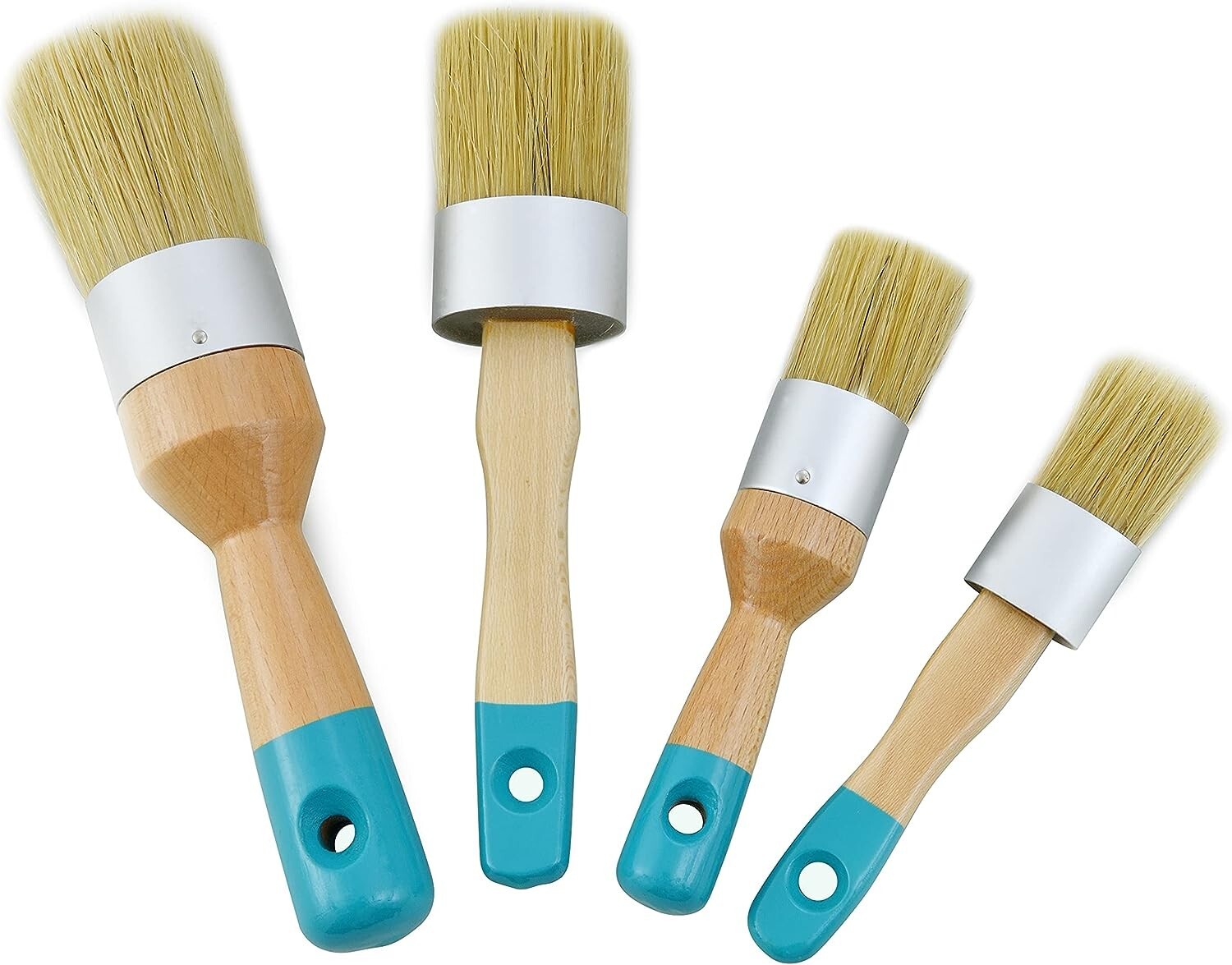 Set 4 Professional Round Chalk Paint Wax Brush Painting Waxing Annie Sloan Wood