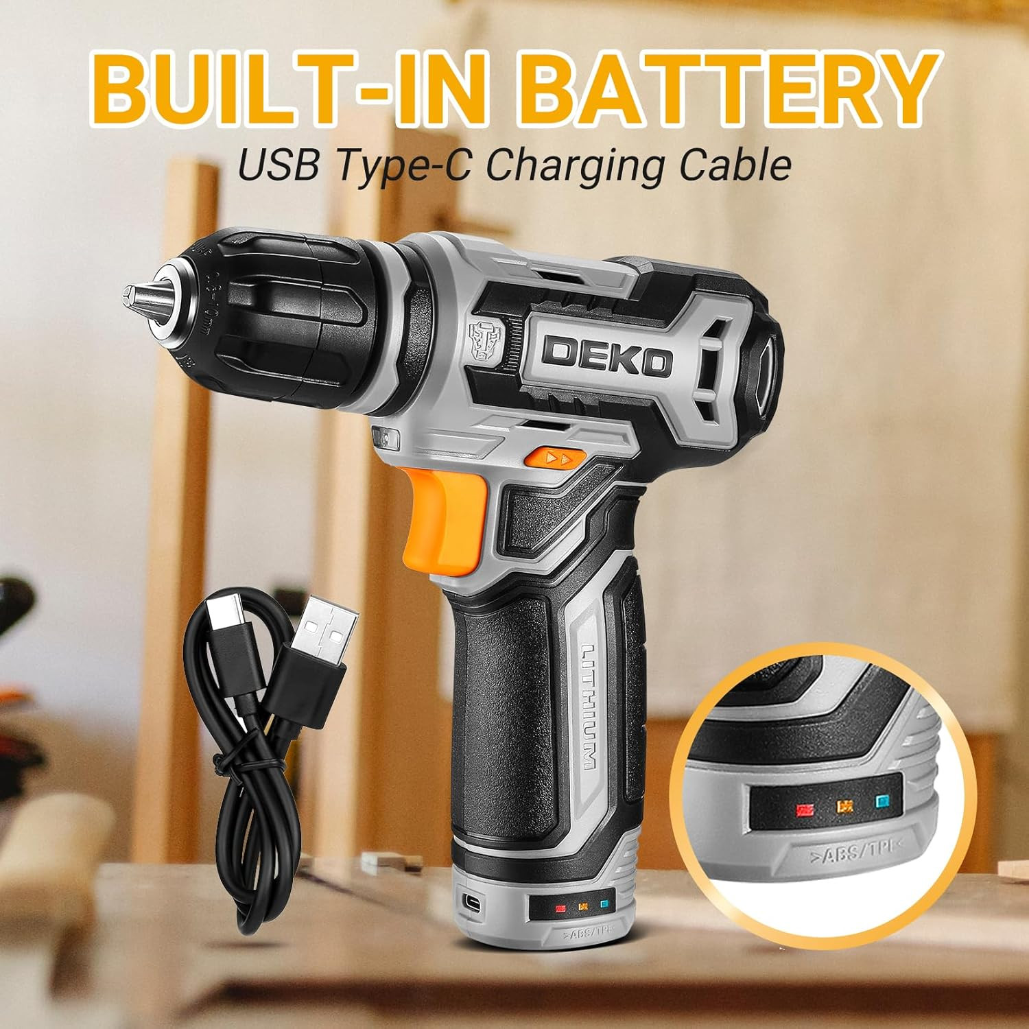 Cordless Drill: DEKO PRO 12V Power Battery Drill Set with Small Electric Drills