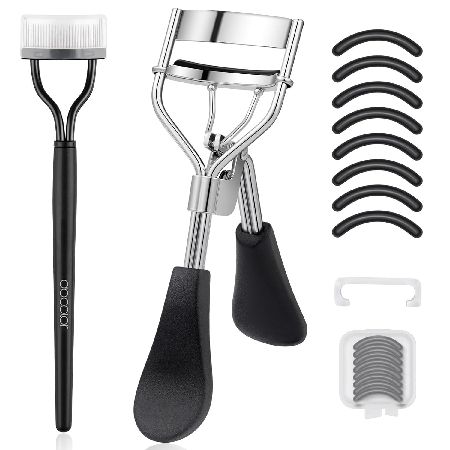 Eyelash Curler with Eyelash Comb, Lash Curler with 8 Pcs Silicone Refill Pads