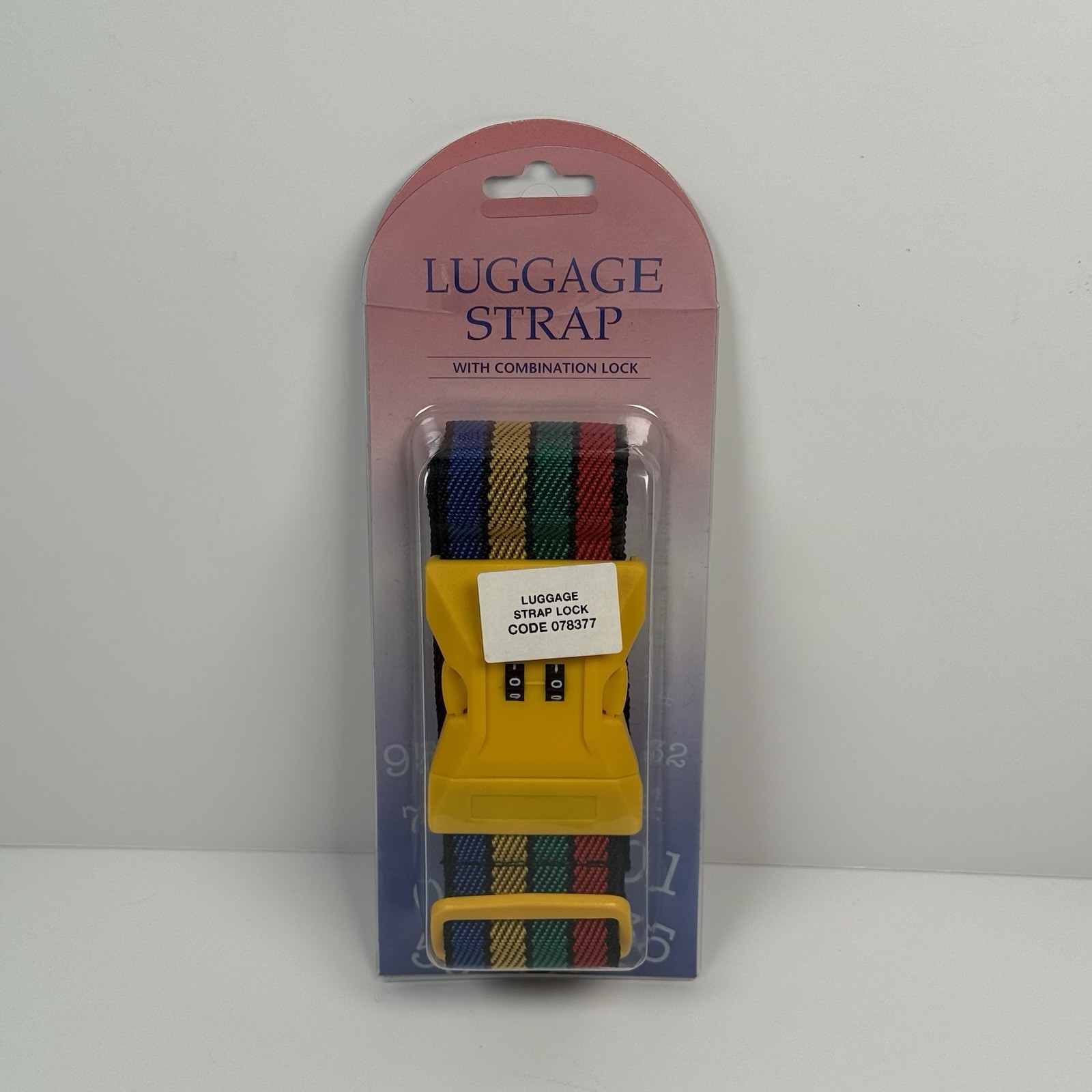 Hampton Direct Luggage Strap With Combination Lock Multicolor Stripes 2”Wide NEW