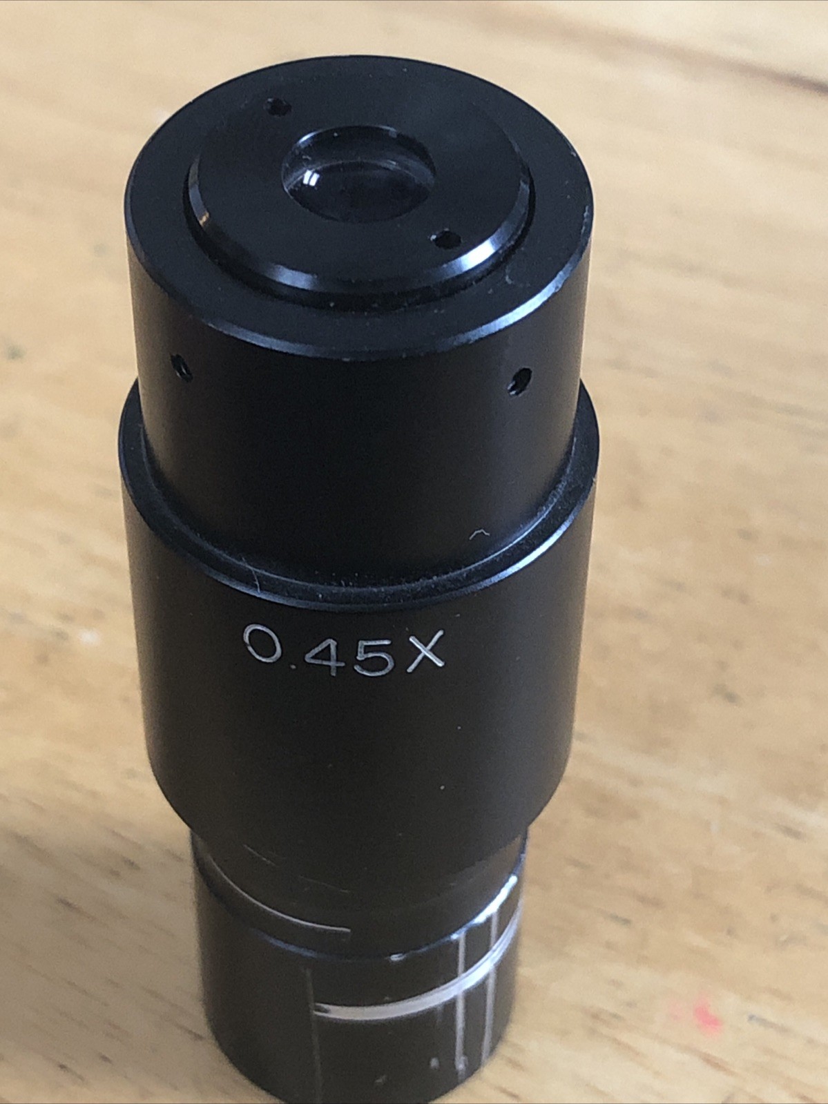 Microscope Throat Relay Camera Adapter Reducing Lens 0.45x 28mm Dia.