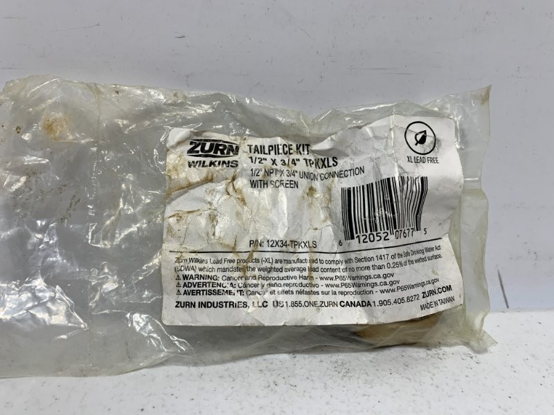 Zurn 12X34-TPKXLS Tailpiece Kit 1/2" NPT x 3/4" Union Lead-Free