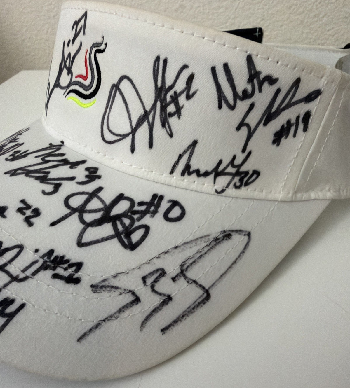 Evoshield White Golf Tennis Visor Hat Multi Signature Autographed Adjustable