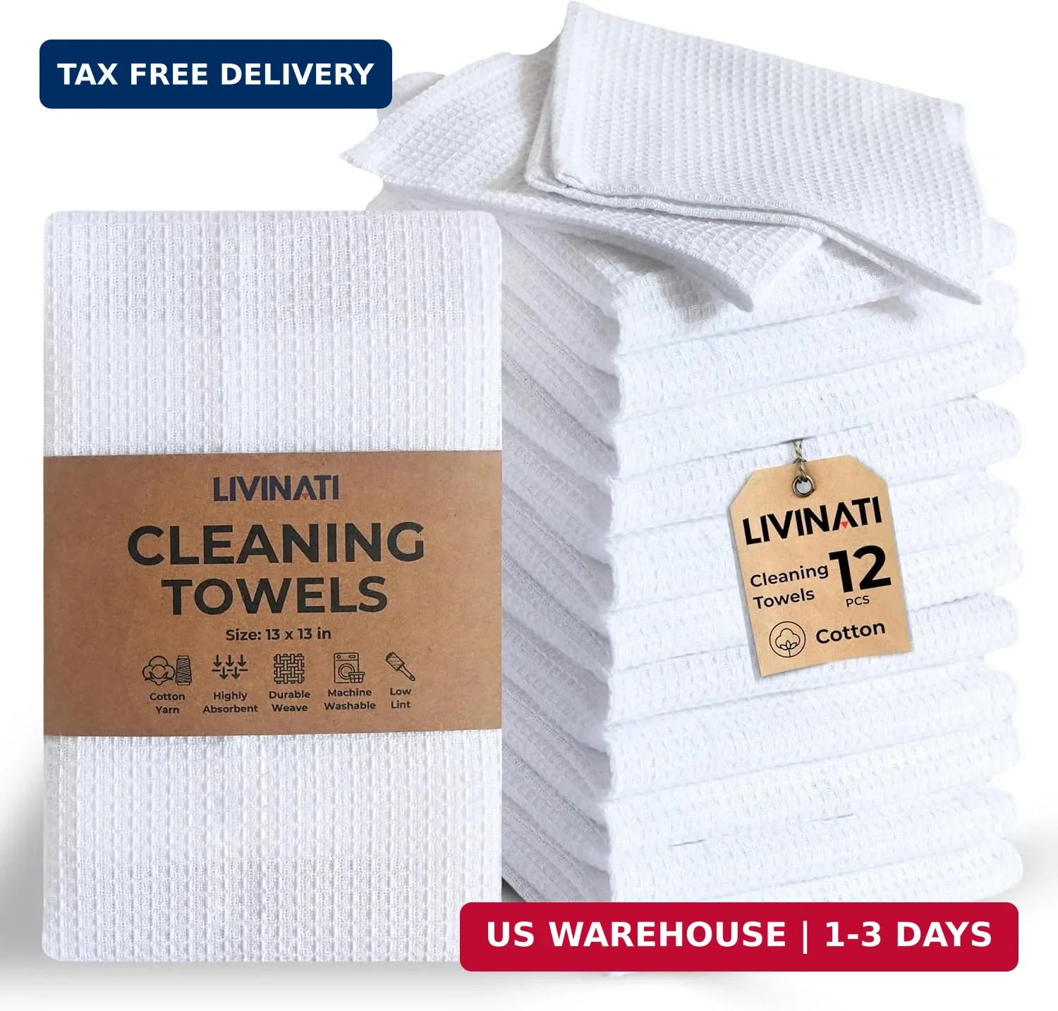 White Cotton Cleaning Rags For Housekeeping - Trapos Paños De Limpieza Reutiliza