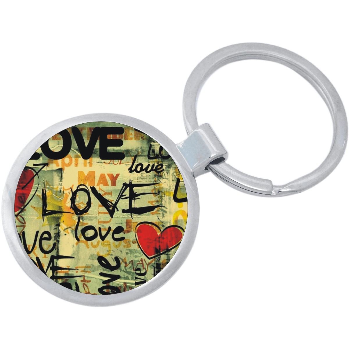 Love Hearts Keychain - Includes 1.25 Inch Loop for Keys or Backpack