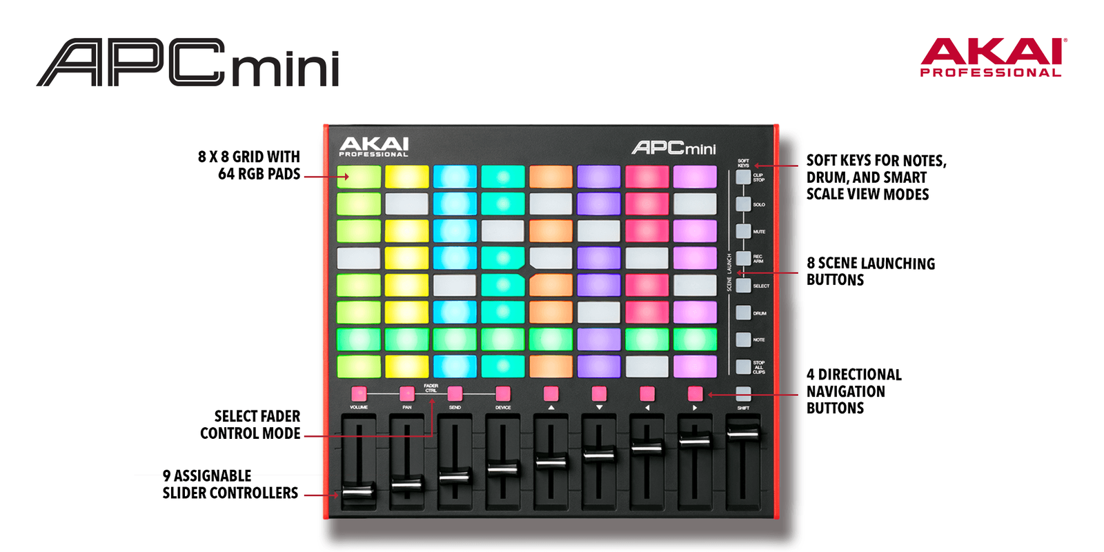 AKAI APC MINI 2 Ableton Clip Launch Controller w/ RGB Pads