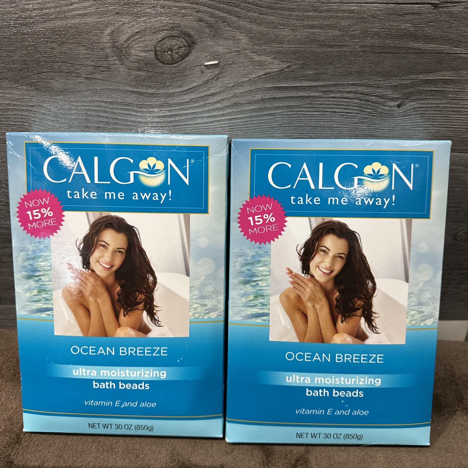 2 Pack Calgon Ocean Breeze Ultra Moisturizing Bath Beads W/ Vitamin E & Aloe
