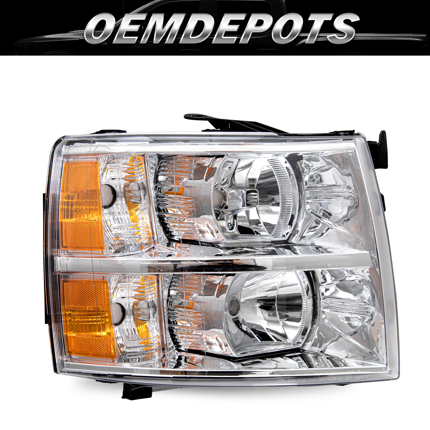 For 2007-2014 Chevy Silverado 1500 2500HD Chrome Headlight Passenger Right RH