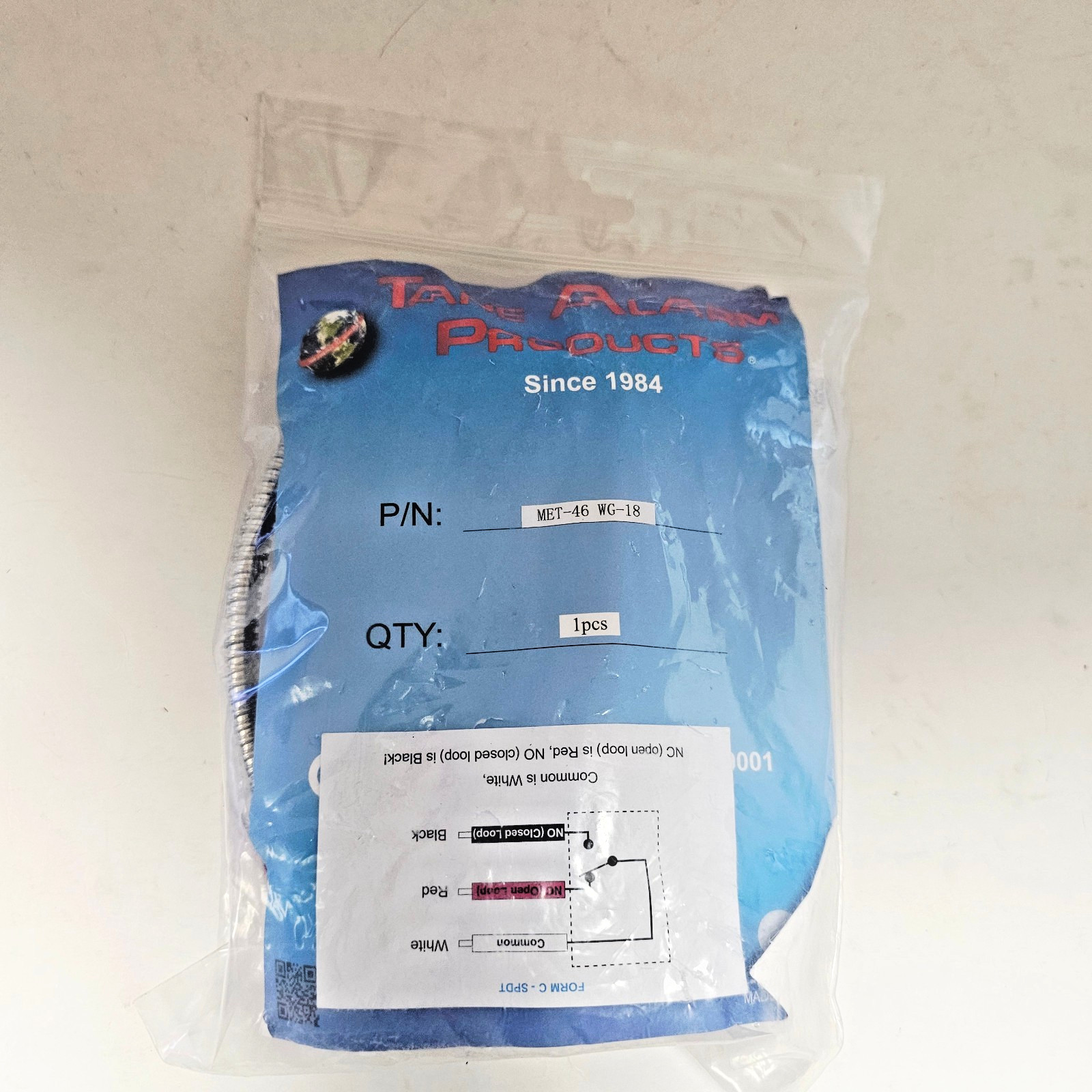 Tane Alarm Products MET-46WG-18 Overhead Door Contact NEW