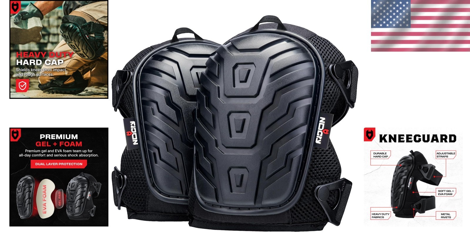 Military Grade Rivets Construction Knee Pads
