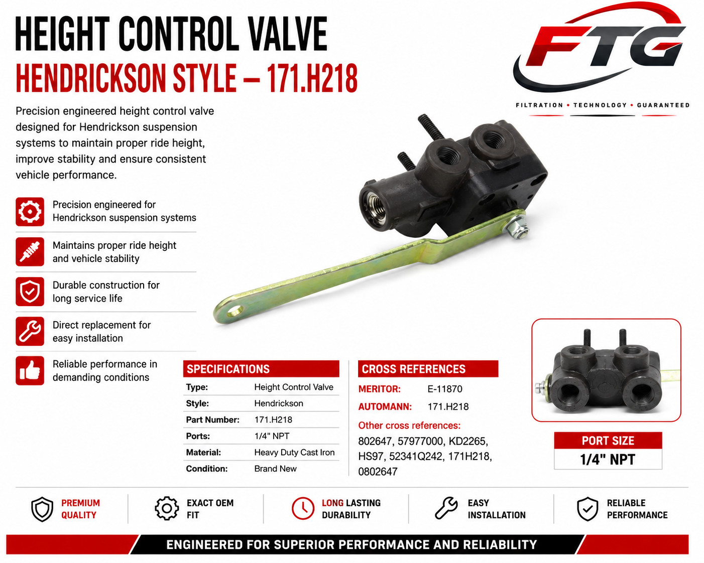 Height Control Valve Hendrickson Style — 171.H218