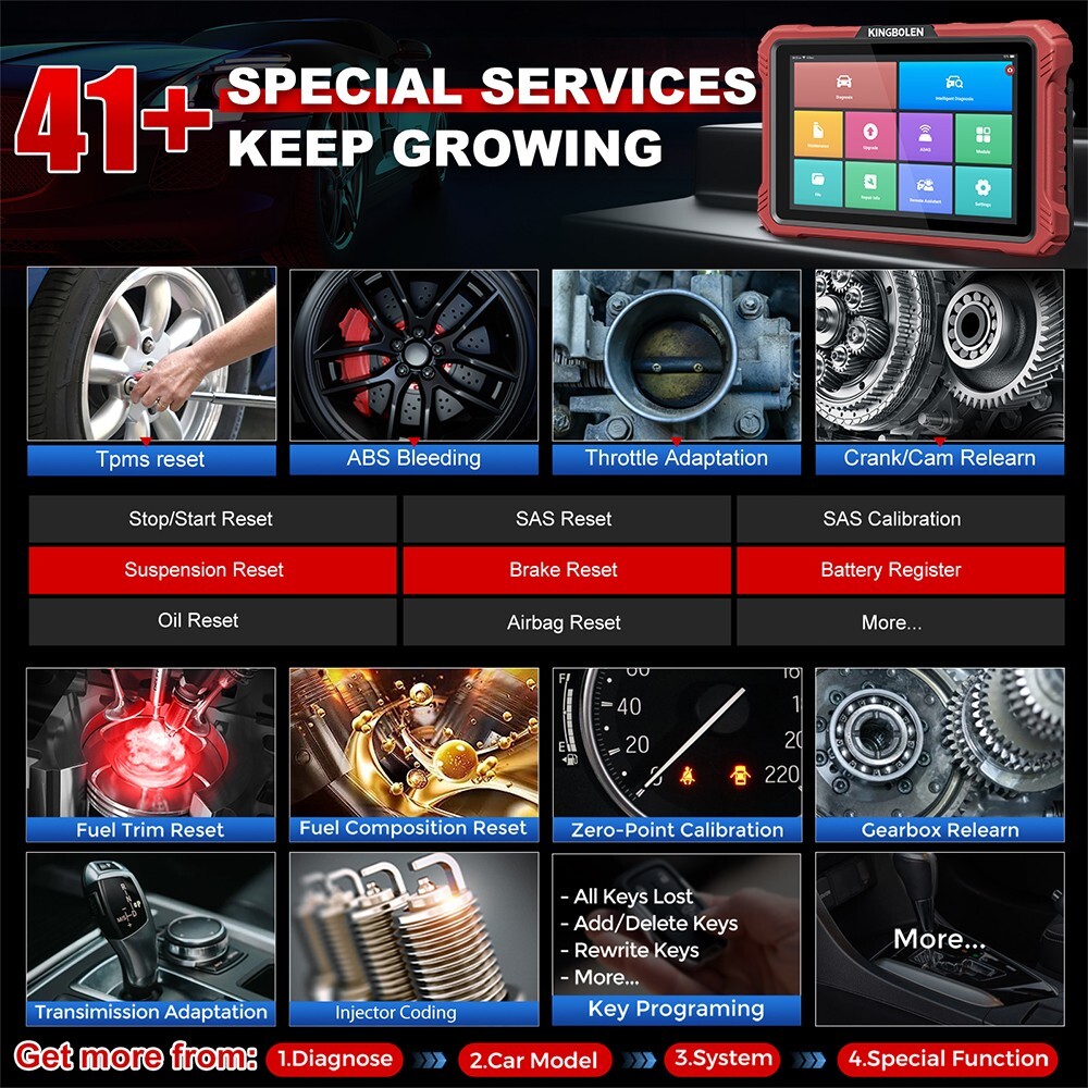 2025 Kingbolen K10 PRO Car Full System Diagnostic Tools Key ECU Coding Scanner