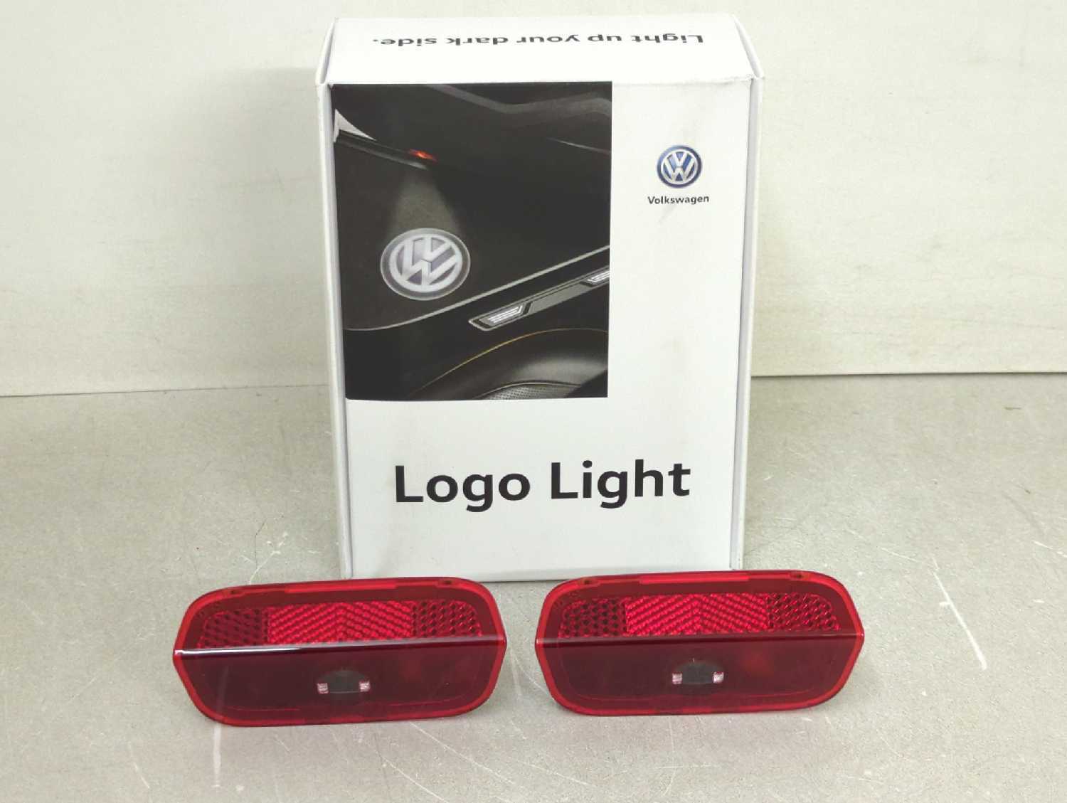 New OEM Genuine VW Logo LED Puddle Light Set 000-052-120-B 000-052-120-F PAIR