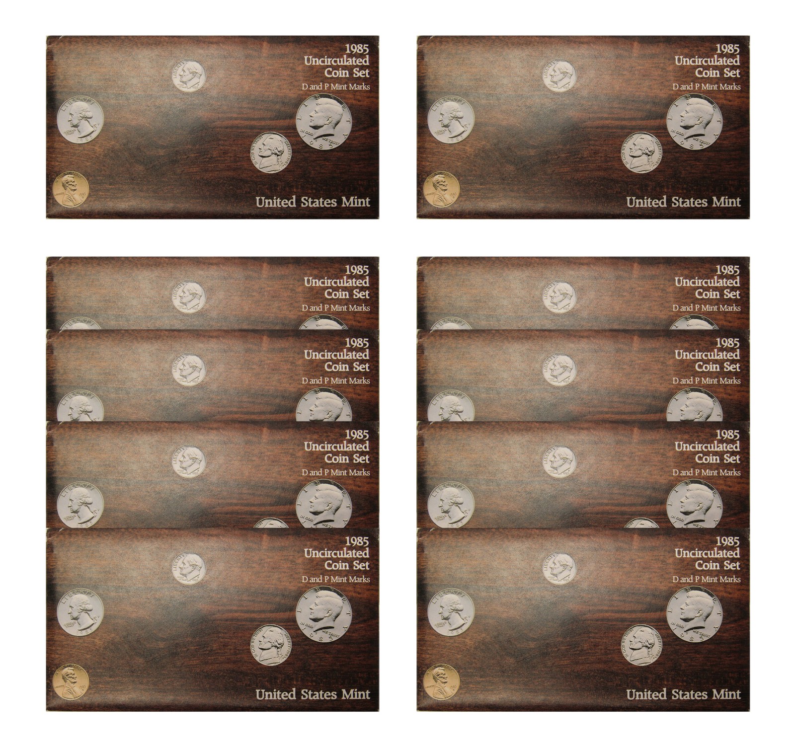 1985 PD US Mint set 10 Pack (OGP) 100 coins