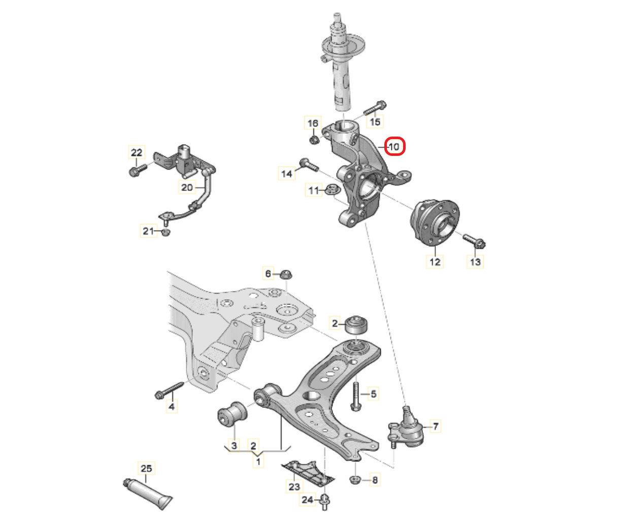 Original VW/AUDI 5WA407257A Axle, Suspension VL AUDI SEAT SKODA VW New