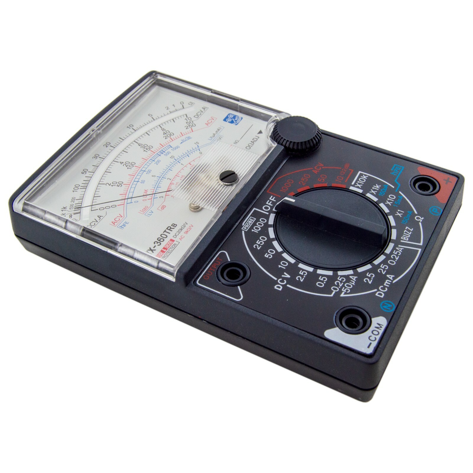 YX-360TRB Analog Multimeter with Leads, DC & AC Voltage, DC Current, Resistance