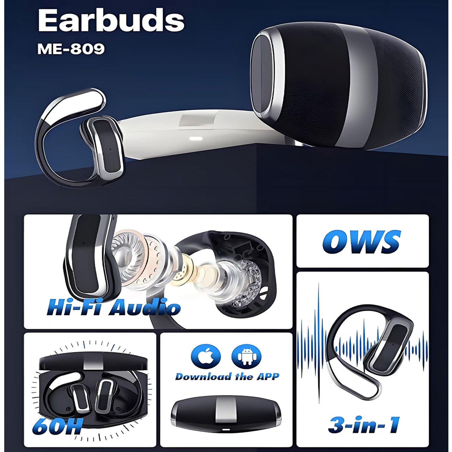 For iPhone 15 Plus/15 Pro Max/Pro Wireless Open Earphone Ear-Hook Stereo Headset