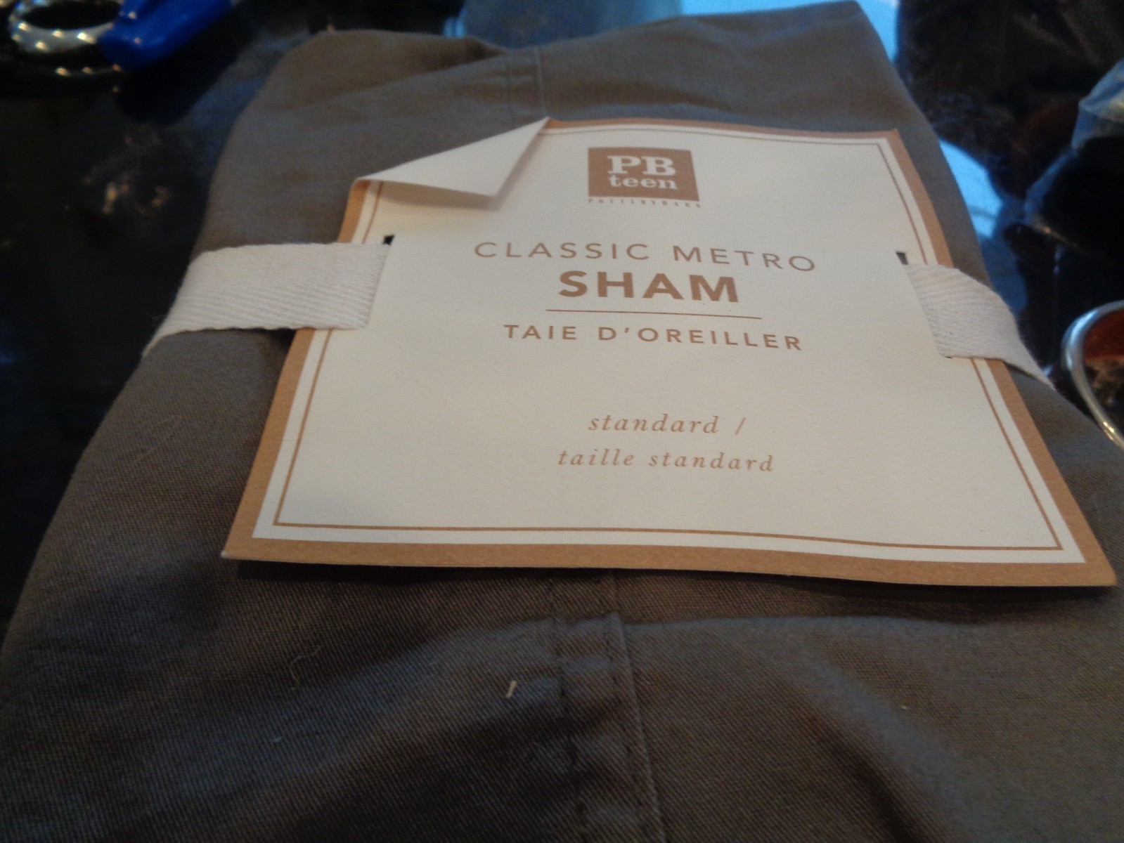 Pottery Barn Teen Classic Metro standard charcoal  sham  New