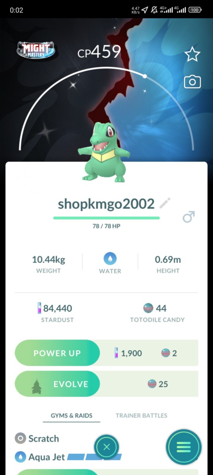 Shiny Totodile Special Background Community Day--20k dust