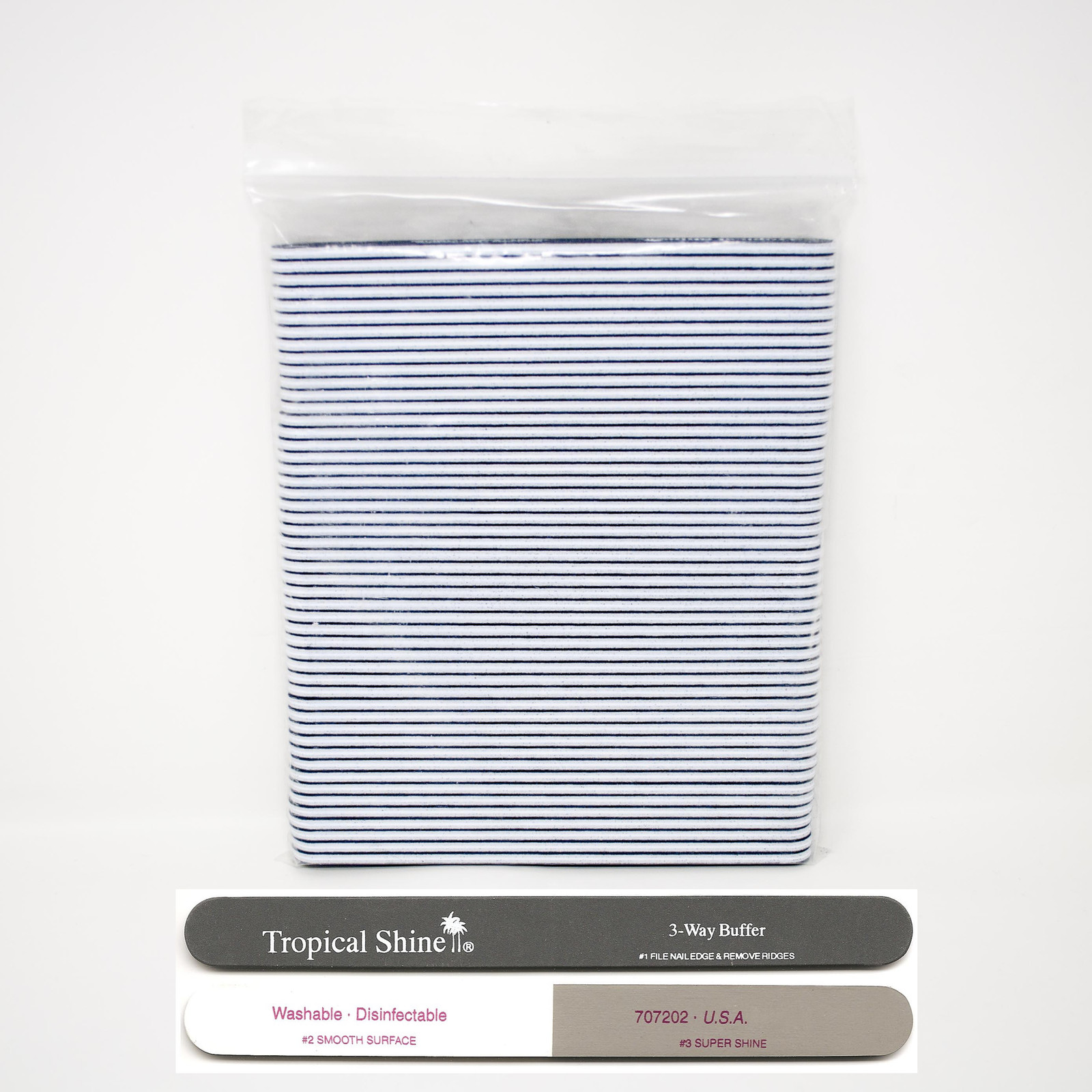 Tropical Shine Large 3-Way Buffer (Fine - Smooth/Shine)- Case Pack of 12