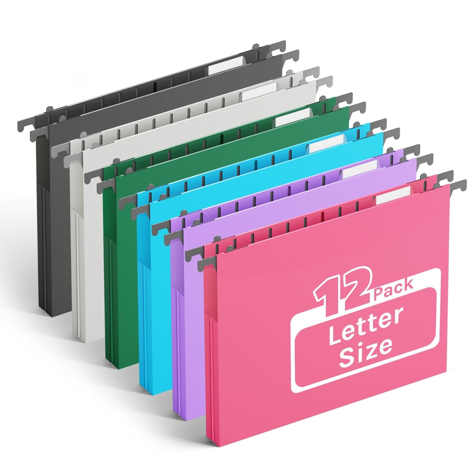 Extra Capacity Plastic Hanging File Folders,1" Expanding Accordian Pocket,Hea...