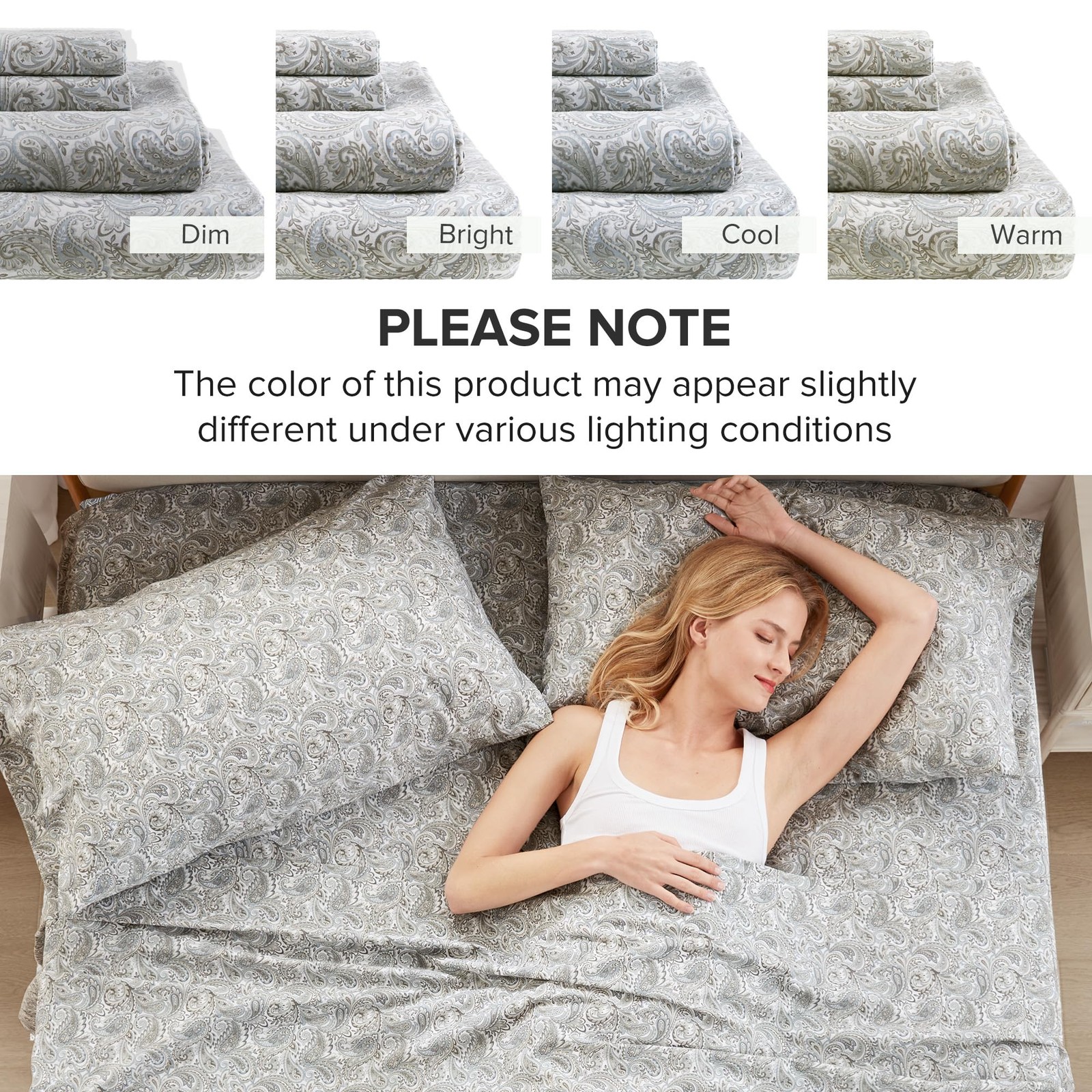 Comfort Spaces 100% Cotton Sheet Set Breathable, Lightweight, Soft with 14 Elast
