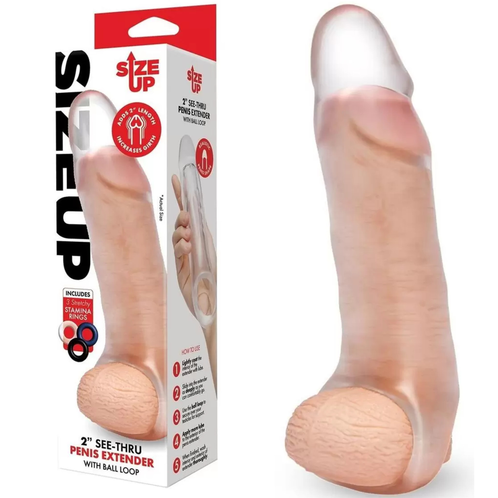 Clear Male Penis Extension Growth Enhancer Men Enlarger with Scrotum Stretcher