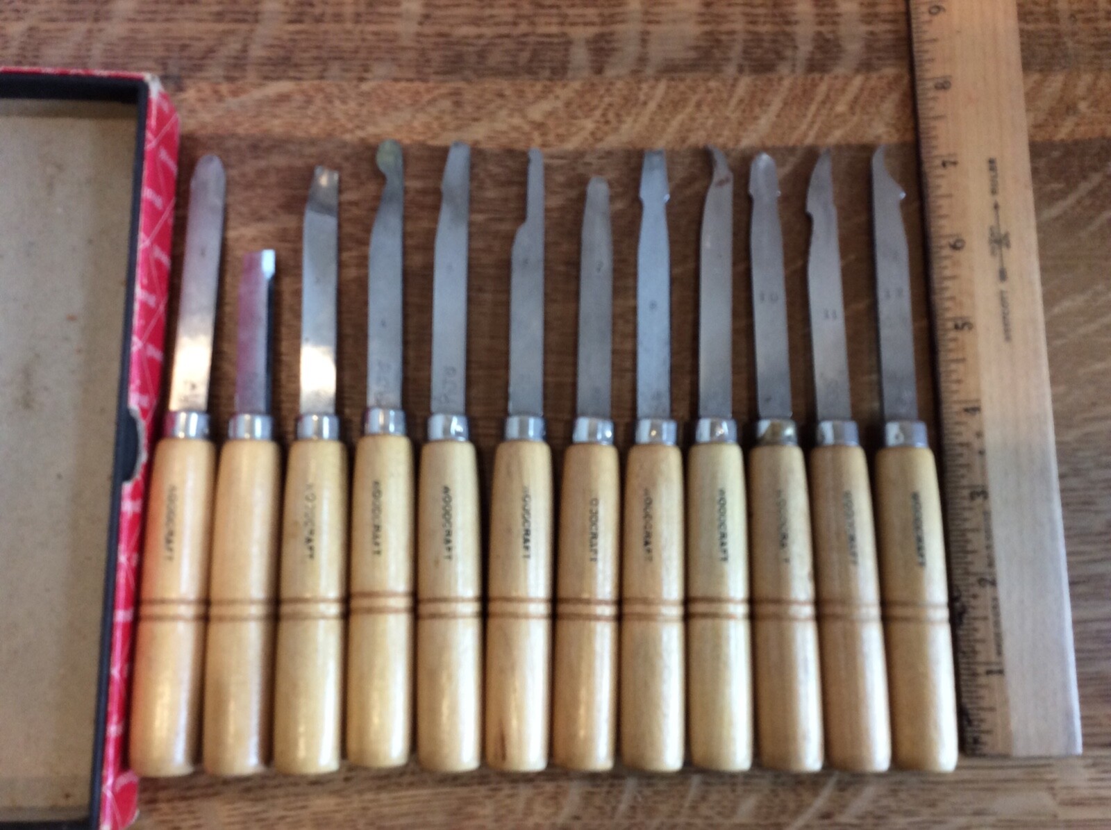 WOODCRAFT Wood Carving / Turning Tools Set of 12 Craft Hobby