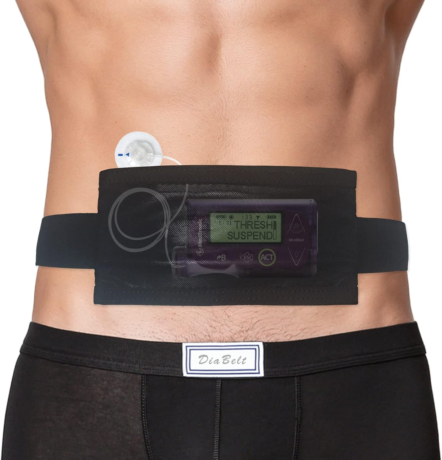 Insulin Pump Belt with Mesh Pouch for Easy Viewing/Operation Diabetic T1D Medica