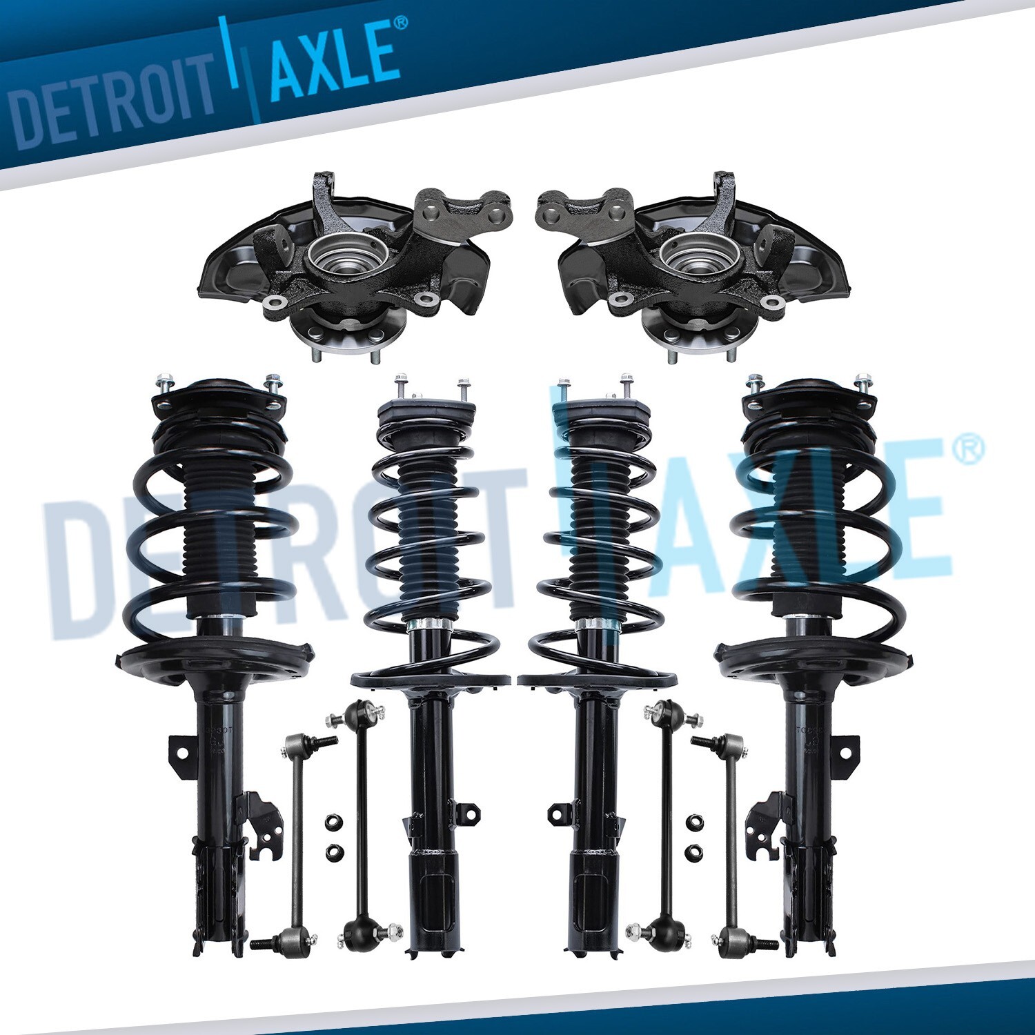 10pc Front Rear Steering Knuckles Hubs Struts Sway Bars Kit for Toyota Avalon