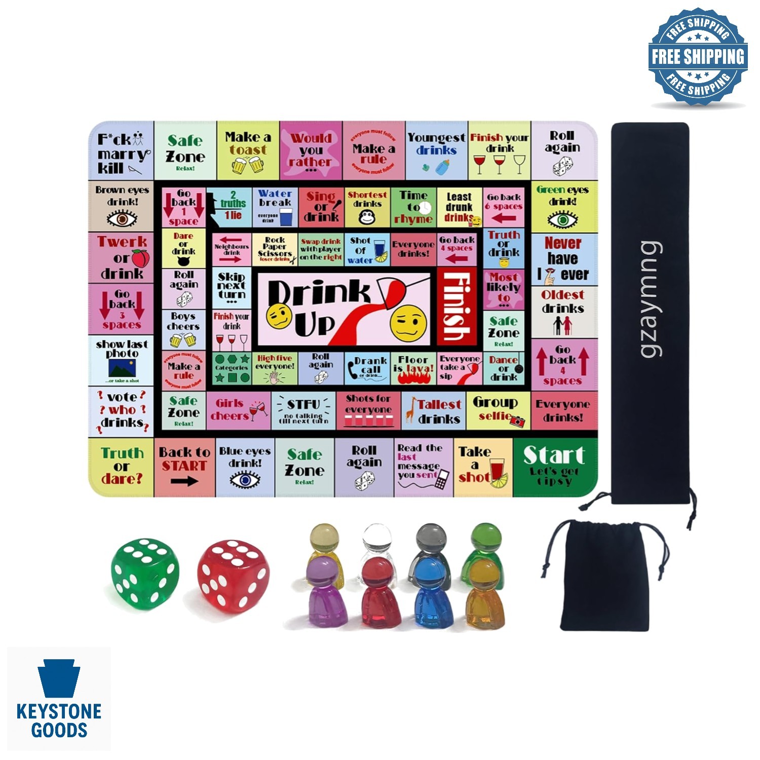 Adult Drinking Board Game Set for Parties & Game Night
