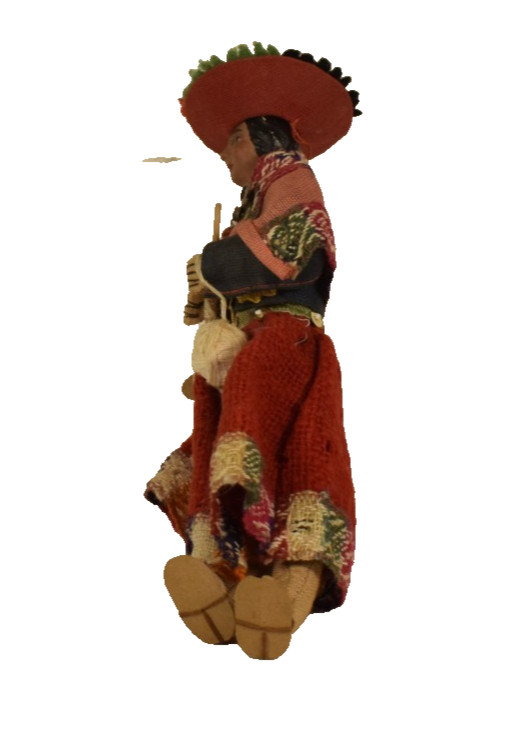 1930s-50s Peru Peruvian Cusco Area Handmade 8" Doll Composition & Cloth #19