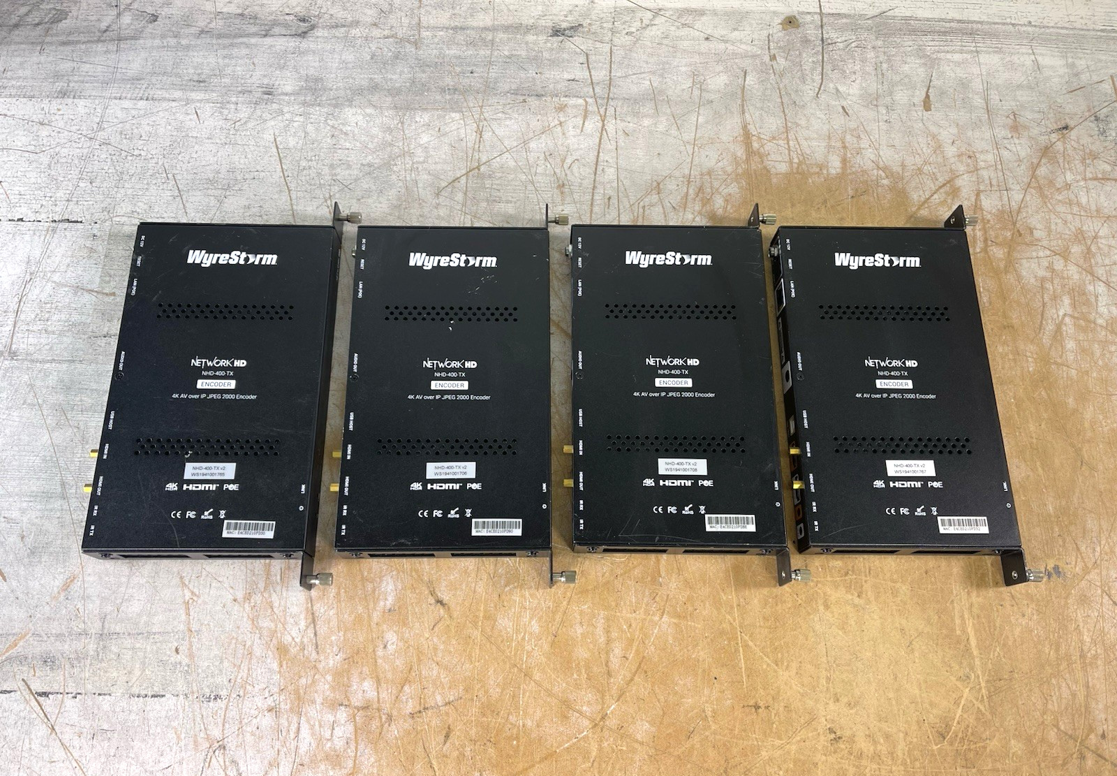(LOT OF 4) WYRESTORM NHD-400-TX 4K AV OVER IP JPEG-2000 DECODER - READ DESC